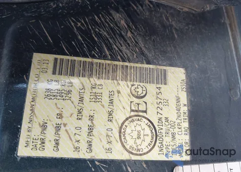 2013 Nissan Frontier Sl/Sv from USA, damaged, VIN 1N6AD0FV1DN725754